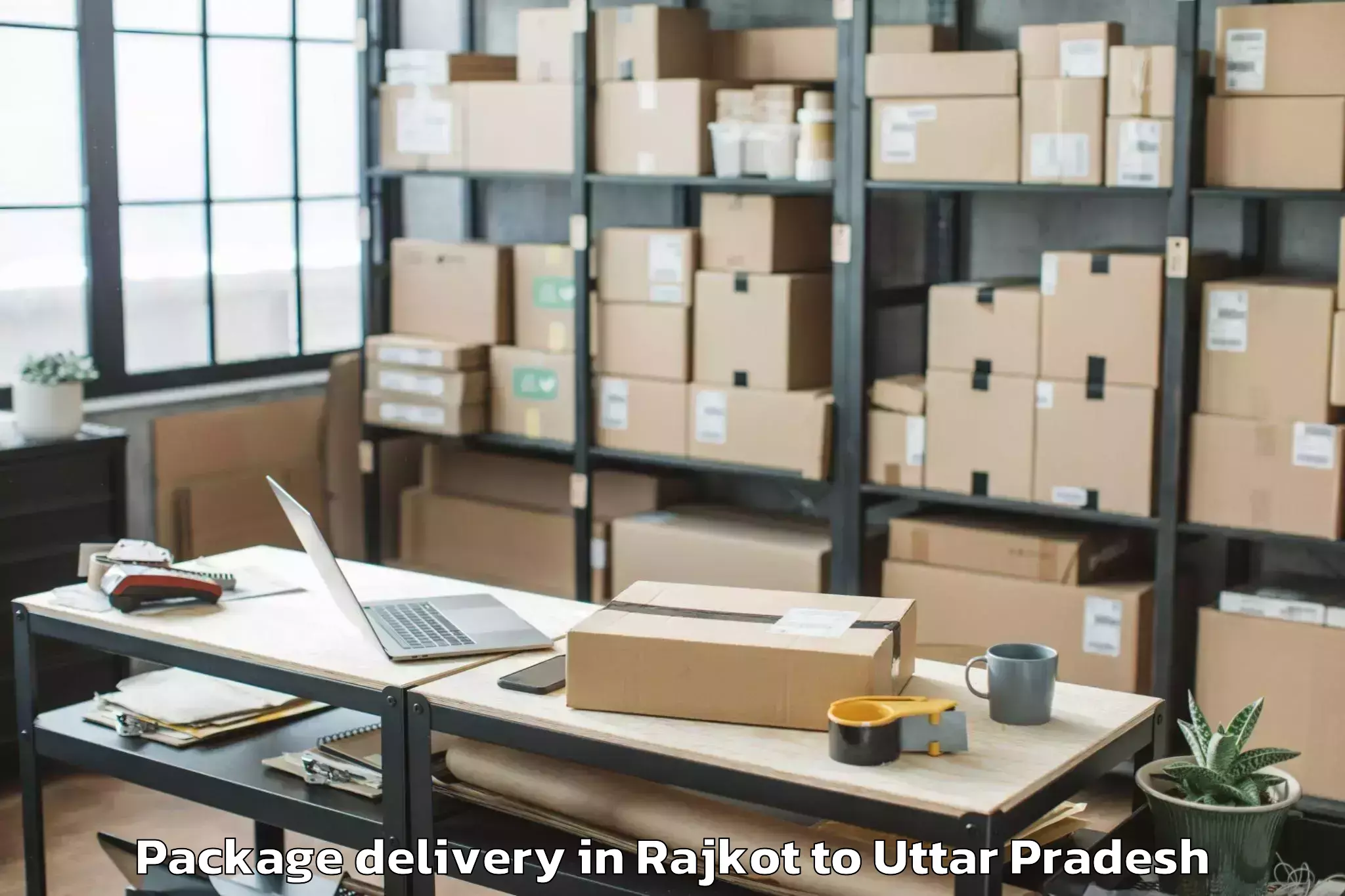 Expert Rajkot to Bareli Airport Bek Package Delivery